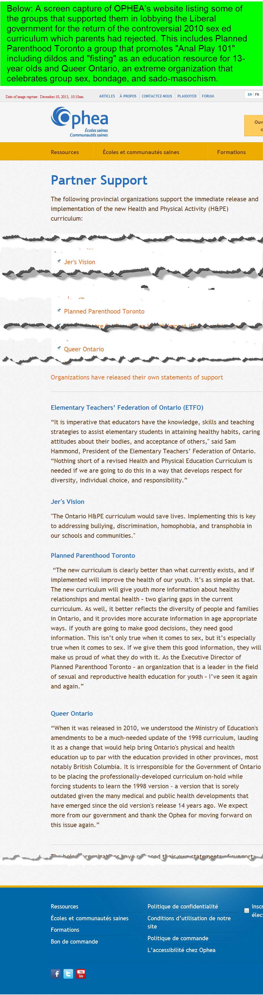 Sex education in the curriculum