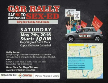 Car Rally protests against Ontario sex-ed