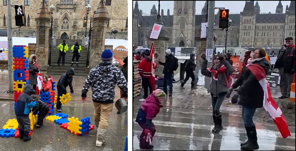 Families Protesting for Freedom