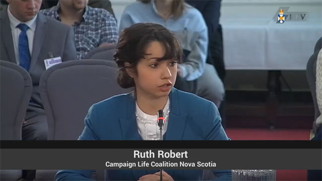 Ruth Robert Speaks Out Against Bubble Zones in Nova Scotia