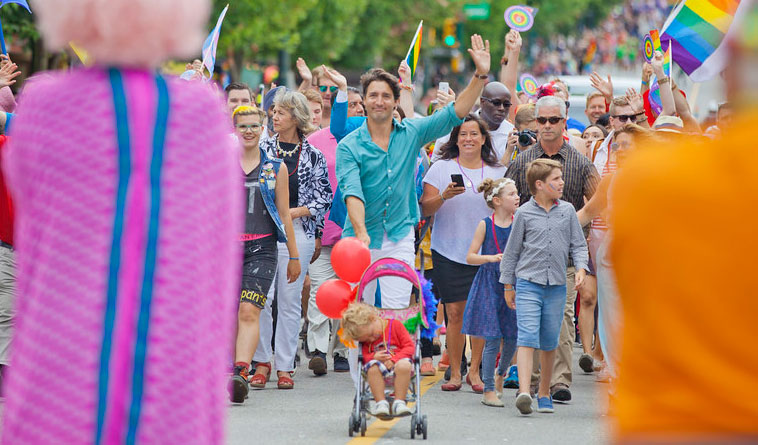 Trudeau Leads Children in Pride Parade